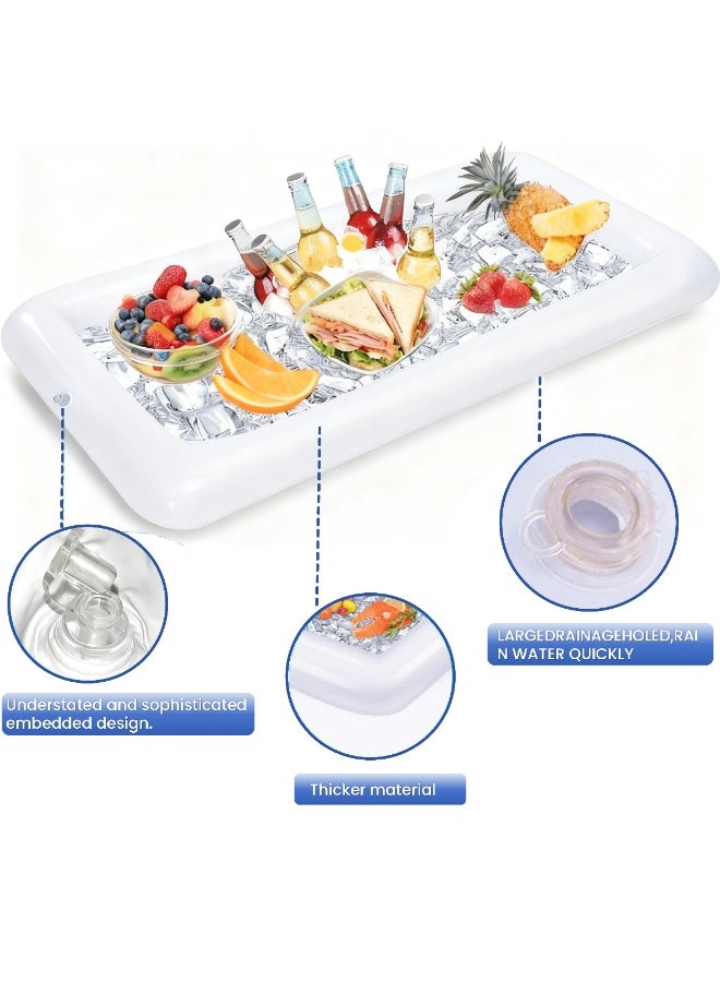 4Pack White Inflatable Serving Bar, Ice Cube Self-Service Salad Cooler Salad Tray Set for Summer Pool Parties, Family Gatherings, etc. - Image 3